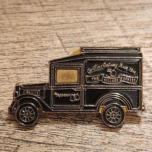 Vintage Style Black and Gold Delivery Truck Pin